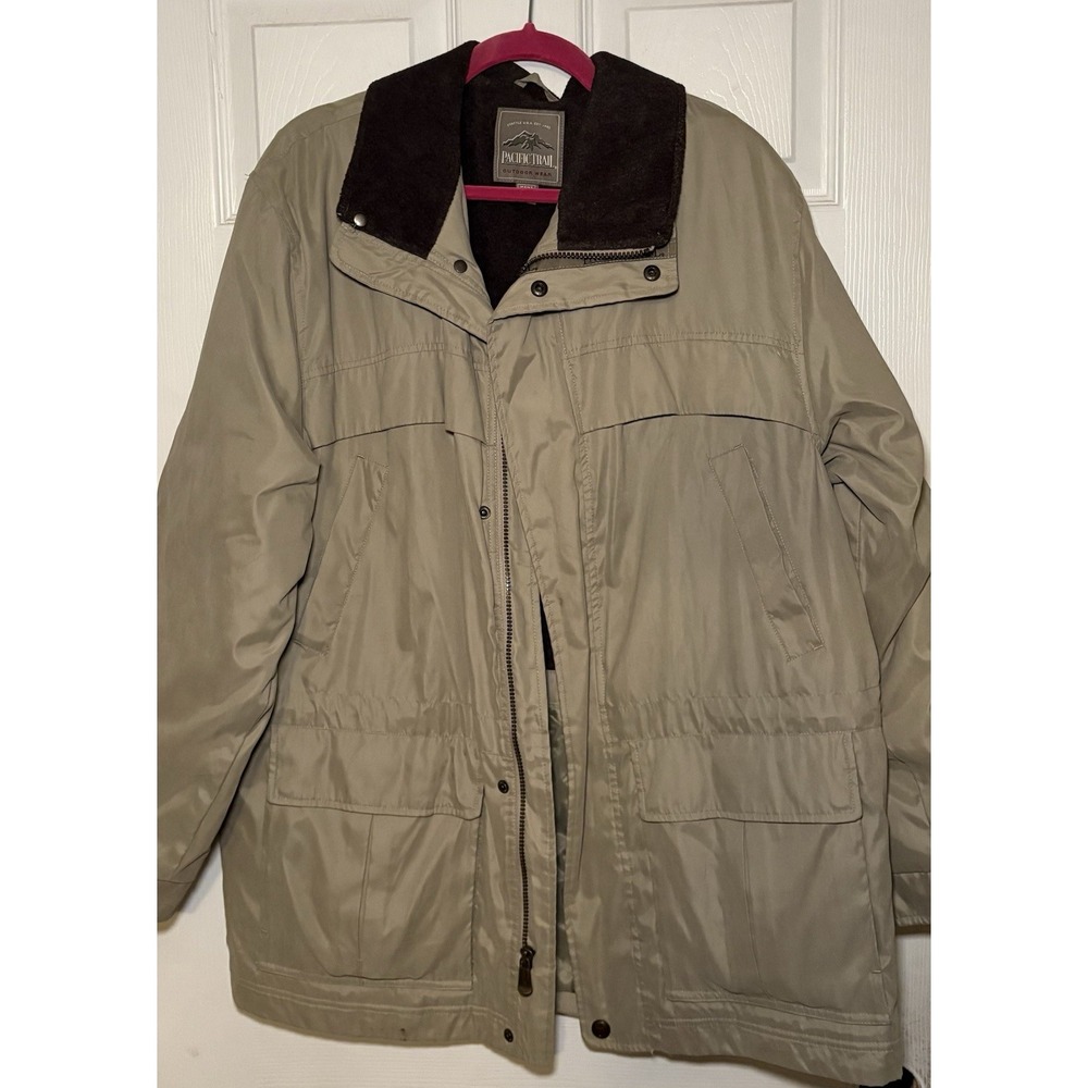 Mens Pacific Trail Beige Fleece Lined Jacket Coat Medium - Picture 1 of 3